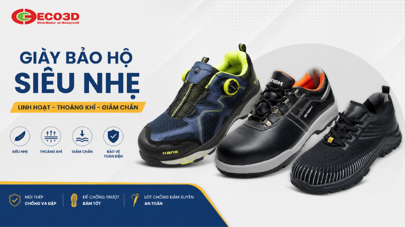 Top 3 mẫu giày bảo hộ siêu nhẹ giảm mỏi chân cho công nhân đi lại nhiều